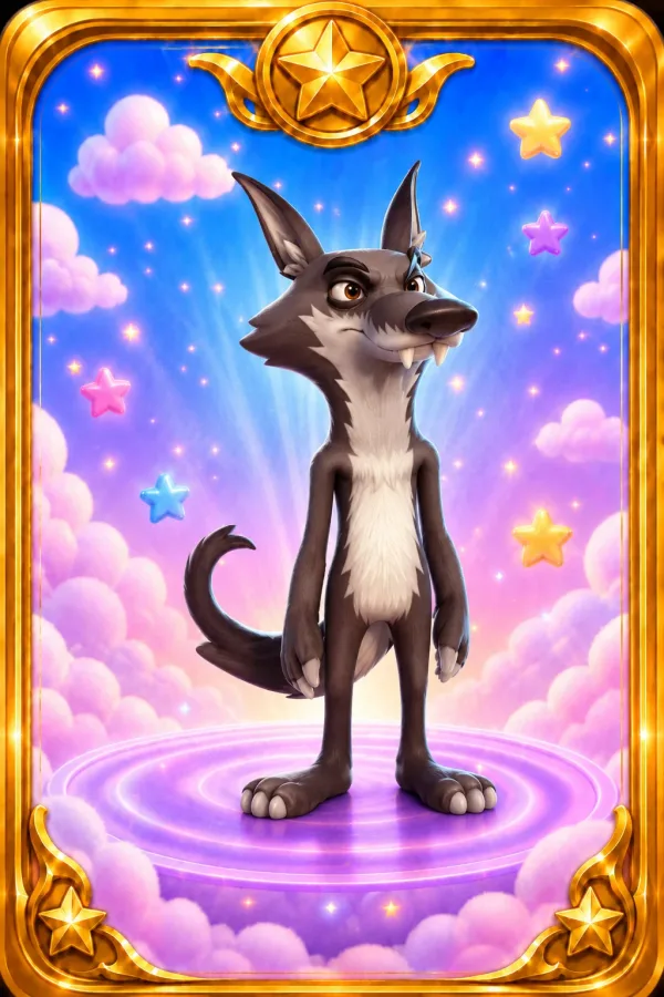 Slate the Wolf, a WimziPal AI voice buddy